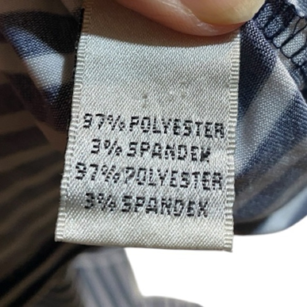 Sport Haley Navy and White Striped Long Sleeve Tee with Pink Zipper size L - Picture 5 of 8